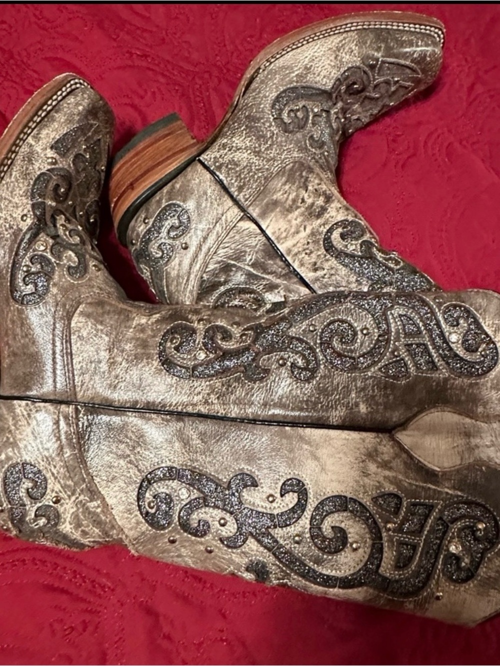 COPY - Sparkly square toe cowboy boots